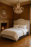 PALAZZO INT Tête de lit vintage Chateau Royal – Tête de lit en velours Chesterfield capitonnée avec boutons, 117 × 160 × 6 cm, autonome et murale, design de coiffeuse