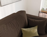GREKPOL Sofa 240x105 cm - Canapé 3 Places Velours Côtelé - Marron Canapé Convertible 3 Places avec Dossier rembourré