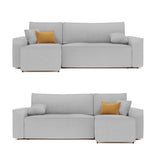 Canapé d’Angle Convertible réversible 244 x 145 cm Gris Clair