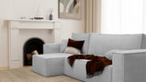 Canapé d’Angle Convertible réversible 244 x 145 cm Gris Clair