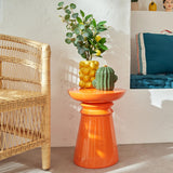 Atmosphera - Table d’appoint Jaya Orange 43x38x38cm