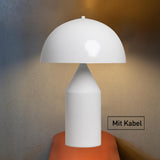 bamyum amyum Lampe de Chevet à Champignon en Métal, Lampe de Bureau avec Câble, Abat-Jour de 30 cm pour Chambre d'Enfant et Adulte, Lustre Salon Rétro Mushroom Blanc