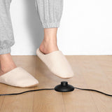 Monzana Lampe à arc Lin socle en marbre abat-jour réglable 150-175 cm interrupteur pied E27 salon lampe à arc lampe sur pied
