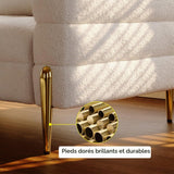Homary Canapé 3 Places Bouclé Blanc, 200 cm, Assise Profonde pour Salon