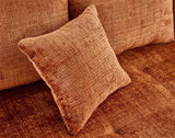 Lisa Design - Rune - canapé Droit 3 Places en Velours texturé, Rouille
