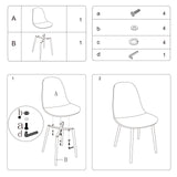 CangLong Lot de 2 chaises de Salle à Manger Chaises de Cuisine rétro rembourrées pour la Cuisine et la Salle à Manger, chaises scandinaves en Similicuir avec Pieds en métal, Noir