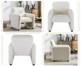 chairus Chaise de Loisirs Rembourré en Fausse Fourrure Fauteuil Canapé 1 Place Modern Chaise Lounge pour Chambre Salon (Blanc)