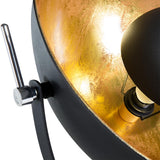 Lampadaire E27 Max 40W en Métal Noir sur Trépied Intérieur Abat-Jour Cuivré Thames