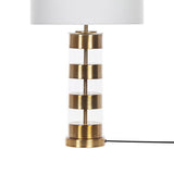 Beliani Lampe à Poser de Table avec Pied Décoratif Doré et Abat-jour Blanc E27 Max 60W pour Salon Chambre ou Coin Lecture au Design Moderne et Glamour