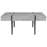Beliani Table Basse Rectangulaire avec Plateau Effet Béton et Pieds Noirs pour Salon au Style Moderne et Industriel