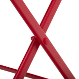 Outsunny Salon de Jardin Bistro Pliable - Table Ronde Ø 60 cm avec 2 chaises Pliantes - métal thermolaqué Rouge