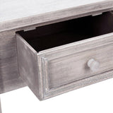 Atmosphera - Console Charme Bois Blanchi, L 80 x H 76 cm, 2 Tiroirs, Style Romantique - Meuble d'Appoint pour Entrée, Chambre, Salon