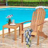 COSTWAY Chaise de Jardin Extérieur Adirondack en Bois Résistant aux Intempéries avec Dossier Incurvé Charge Max. 170KG pour Jardin/Patio/Pelouse et Terrasse