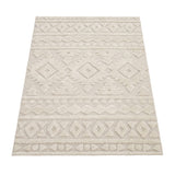 Paco Home Tapis Poils Longs Tapis De Salon Tapis Shaggy Aspect 3D Ethnique Boho Look Vintage Doux, Dimension:160x220 cm, Couleur:Crème 6