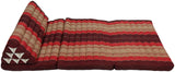 Fine Asianliving Coussin Thaï Triangulaire avec Matelas 3 Parties XXXL - 90x190cm - Bordeaux Matelas Tapis de méditation Coussin thaï Kapok 301-N08