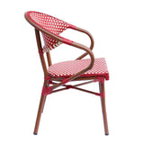 Oviala Fauteuil de bistrot Parisien en Aluminium Rouge