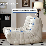 Togo – Chaise longue en daim doux, mousse de qualité supérieure, canapé paresseux, pouf d'angle, marron – Fauteuil d'appoint sans accoudoirs pour salon, bureau (vert foncé)