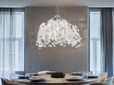Suspension originale avec abat-jour en forme de feuilles, blanc, Ø 38 cm