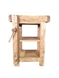 Biscottini Table Haute 82x57x64 cm Made in Italy | Meuble Cuisine en Bois Massif | Établi Pliant | Table Haut Cuisine en Bois