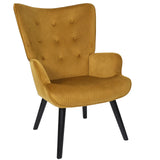 HOME DECO FACTORY, HD0365, Fauteuil de Salon Giulia Jaune, Lounge Edition, Mobilier, Assise, canapé et Fauteuil, 68x96x75 cm, Hauteur Assise 43 cm, Jaune