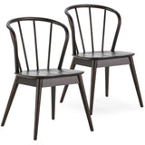 HOMN LIVING Pack 2 Chaises Brisa, Couleur Noir, Bois Massif, 47 cm (Largeur) 59 cm (Profondeur) 83 cm (Hauteur)