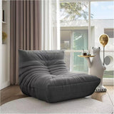 Togo – Chaise longue en daim doux, mousse de qualité supérieure, canapé paresseux, pouf d'angle, fauteuil d'appoint marron sans accoudoirs pour salon, bureau (gris)