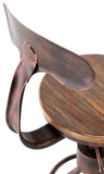 CLP Lot de 2 tabourets de Bar Hanam au Design Industriel I Chaise de Bar métallique réglable en Hauteur avec Assise et Dossier en Bois, Couleur:Bronze