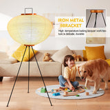 YQGOO Lampadaire en Papier pour Salon, lampadaire Lanterne Japonaise Blanche avec Interrupteur au Pied,lampadaire en Papier de Riz Fait Main à intensité Variable,Lampe sur Pied de Chambre à Coucher