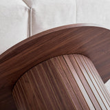 JZGORC Lot de 2 Tables Basses Rondes Modernes, Support de Base de Colonne Romaine, Table D'appoint de Canapé Ronde de Style Ferme, Convient au Salon, au Bureau - Marron Foncé