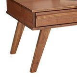 IDIMEX Table Basse Jona Style scandinave Table de Salon rectangulaire avec 2 tiroirs, en pin Massif lasuré Brun foncé