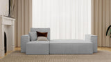 Canapé d’Angle Convertible réversible 244 x 145 cm Gris Clair