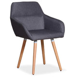 Chaise/Fauteuil scandinave Frida Tissu Gris Foncé