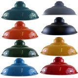 LEDSone Abat-jour de plafond industriel moderne en métal, grand abat-jour courbé de 32 cm, facile à installer, pour salon, cuisine, couloir (plaque réductrice gratuite) (Bleu Clair)