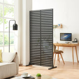 casa.pro Cloison de Séparation Intérieur Paravent Séparateur de Pièce Design Moderne pour Délimiter Différentes Espaces avec Motif Décoratif Salon Séjour Bureau Acier Galvanisé 200 x 100 x 50 cm Noir