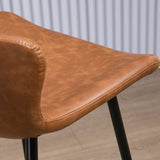 HOMCOM Lot de 2 tabourets de Bar Assise en Similicuir Hauteur 76 cm avec Repose-Pieds en Acier et Dossier Design Vintage - Marron