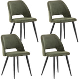 ANVOFONG Chaise de Salle à Manger Lot de 4,Chaise de Cuisine avec Pieds IndéPendants,Chaise Coiffeuse Tapissée en Velours Côtelé,Vert Armée Loungesessel,pour Salle à Manger,Salon,Cuisine,Chambre