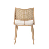 Merax Lot de 2 Chaises de Salle à Manger, Chaises de Cuisine avec Siège en Polyuréthane et Dossier en Rotin, Chaise Rembourrée pour Salle à Manger, Salon et Chambre à Coucher, Pieds en Métal, Beige
