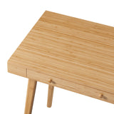[en.casa] Bureau Style Scandinave avec 3 Tiroirs Table Rectangulaire avec Compartiments de Rangement Poste de Travail pour Coin Télétravail Bambou 100 x 50 x 75 cm Naturel