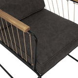 HOME DECO FACTORY - HD7163 Fauteuil Contemporain - Conçu pour Confort et Élégance - Assise Confortable - Pieds en Fer - Dimensions 63x79x73 cm - Hauteur d'Assise 43 cm - Couleur Marron