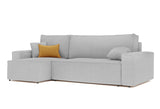 Canapé d’Angle Convertible réversible 244 x 145 cm Gris Clair