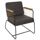 HOME DECO FACTORY - HD7163 Fauteuil Contemporain - Conçu pour Confort et Élégance - Assise Confortable - Pieds en Fer - Dimensions 63x79x73 cm - Hauteur d'Assise 43 cm - Couleur Marron