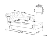 Chaise Longue Côté Gauche Méridienne en Cuir PU Noir Glamour Elégant Salon Nimes
