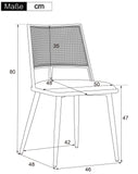 Merax Lot de 4 Chaises de Salle à Manger, Chaises de Cuisine avec Siège en Polyuréthane et Dossier en Rotin, Chaise Rembourrée pour Salle à Manger, Salon et Chambre à Coucher, Pieds en Métal, Beige
