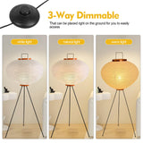 YQGOO Lampadaire en Papier pour Salon, lampadaire Lanterne Japonaise Blanche avec Interrupteur au Pied,lampadaire en Papier de Riz Fait Main à intensité Variable,Lampe sur Pied de Chambre à Coucher