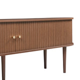 [en.casa] Meuble TV Support Télé avec 2 Étagères Réglables en Hauteur et 2 Portes 2 Coulissantes Stable Élégant Salon Chambre Moderne Panneau de Particules 166 x 40 x 55 cm Effet Noyer