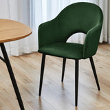 SVITA Hailey Lot de 2 chaises de Salle à Manger fauteuils de Cuisine tapissés Velours Vert foncé