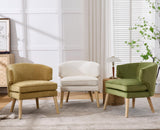 DAYALANE Fauteuil Salon avec Double Coussin Chaise de Relaxation en Chenille avec Pieds en Bois Fauteuil de Loisirs Confortable pour Chambre, Jaune