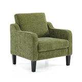 VINGLI Chaise d'appoint vert olive pour salon, chambre à coucher – Fauteuil moderne du milieu du siècle, siège rembourré confortable pour appartement, salle d'attente