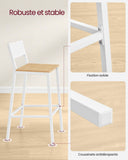 VASAGLE Tabourets de Bar, Lot de 2, Sièges Cuisine, Style Industriel
