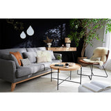 Miliboo Canapé scandinave déhoussable 3 Places en Tissu Gris Clair et Bois Clair Oslo